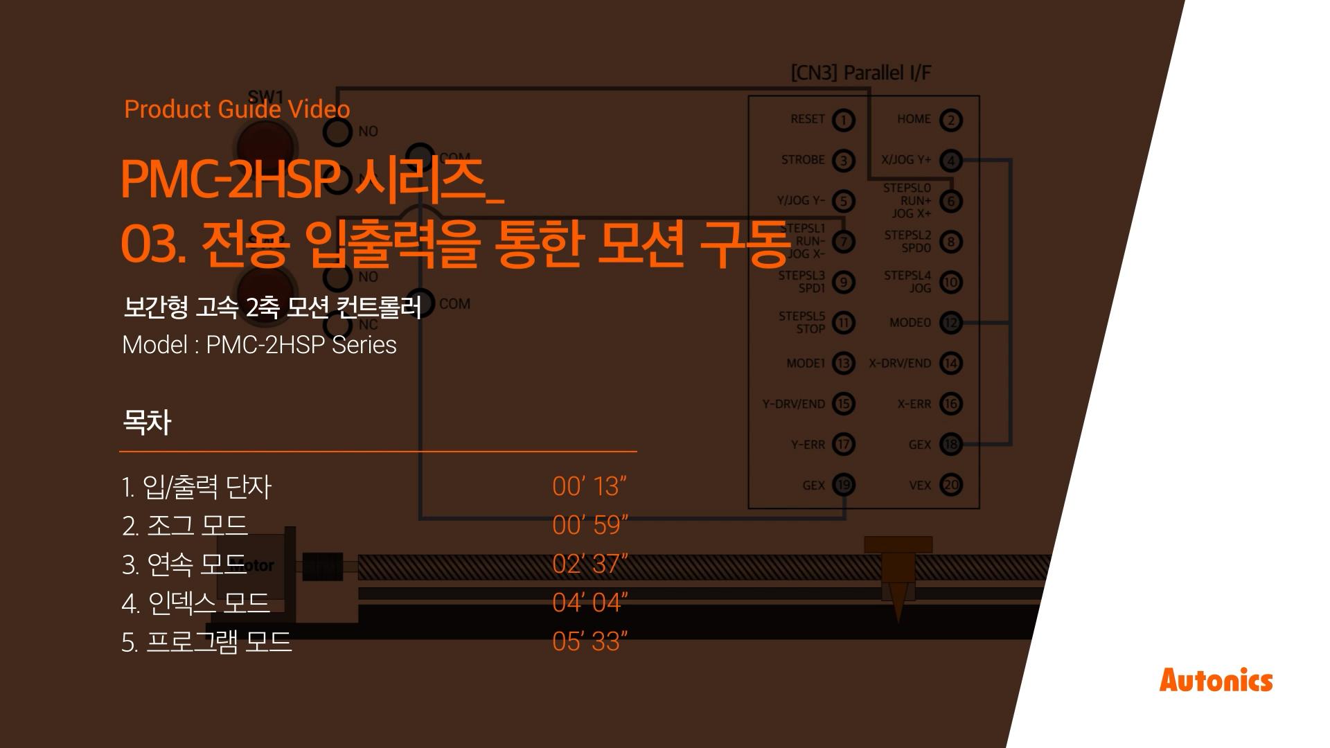 오토닉스 튜토리얼 : PMC 시리즈_03. 전용 입출력을 통한 모션 구동